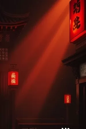 《雾港来信》竖版主视觉，雨夜码头与提灯人物